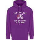 Go Cycling Say Voices in My Head Cyclist Childrens Kids Hoodie Purple