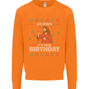 Go Jesus It's Your Birthday Funny Christmas Mens Sweatshirt Jumper Orange