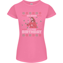 Go Jesus It's Your Birthday Funny Christmas Womens Petite Cut T-Shirt Azalea