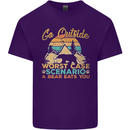 Go Outside Funny Camping Hiking Trekking Mens Cotton T-Shirt Tee Top Purple