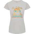 Go Outside Funny Camping Hiking Trekking Womens Petite Cut T-Shirt Sports Grey