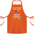 God Found Autism Moms Autistic ASD Cotton Apron 100% Organic Orange