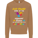 God Found Autism Moms Autistic ASD Mens Sweatshirt Jumper Caramel Latte