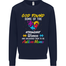 God Found Autism Moms Autistic ASD Mens Sweatshirt Jumper Navy Blue