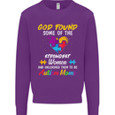 God Found Autism Moms Autistic ASD Mens Sweatshirt Jumper Purple