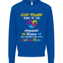God Found Autism Moms Autistic ASD Mens Sweatshirt Jumper Royal Blue