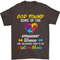 God Found Autism Moms Autistic ASD Mens T-Shirt Cotton Gildan Dark Chocolate