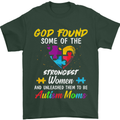 God Found Autism Moms Autistic ASD Mens T-Shirt Cotton Gildan Forest Green