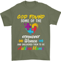 God Found Autism Moms Autistic ASD Mens T-Shirt Cotton Gildan Military Green