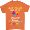 God Found Autism Moms Autistic ASD Mens T-Shirt Cotton Gildan Orange