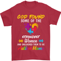 God Found Autism Moms Autistic ASD Mens T-Shirt Cotton Gildan Red