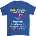God Found Autism Moms Autistic ASD Mens T-Shirt Cotton Gildan Royal Blue