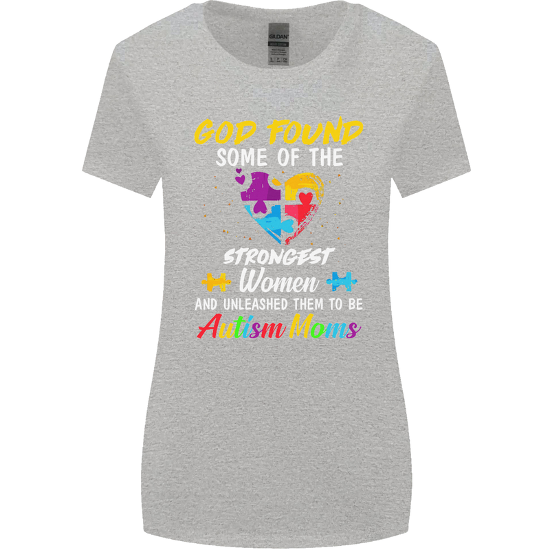God Found Autism Moms Autistic ASD Womens Wider Cut T-Shirt Sports Grey