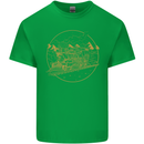 Gold Locomotive Steam Engine Train Spotter Mens Cotton T-Shirt Tee Top Irish Green