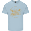 Gold Locomotive Steam Engine Train Spotter Mens Cotton T-Shirt Tee Top Light Blue