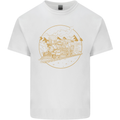 Gold Locomotive Steam Engine Train Spotter Mens Cotton T-Shirt Tee Top White