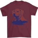Golden Retriever Mountains Mens T-Shirt Cotton Gildan Maroon