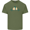 Golf Heartbeat Pulse Mens Cotton T-Shirt Tee Top Military Green