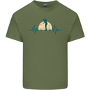Golf Heartbeat Pulse Mens Cotton T-Shirt Tee Top Military Green