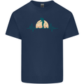 Golf Heartbeat Pulse Mens Cotton T-Shirt Tee Top Navy Blue