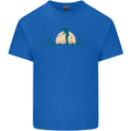 Golf Heartbeat Pulse Mens Cotton T-Shirt Tee Top Royal Blue