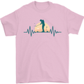 Golf Heartbeat Pulse Mens T-Shirt Cotton Gildan Light Pink