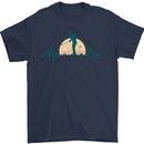 Golf Heartbeat Pulse Mens T-Shirt Cotton Gildan Navy Blue