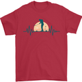 Golf Heartbeat Pulse Mens T-Shirt Cotton Gildan Red