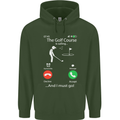 Golf Is Calling Golfer Golfing Funny Childrens Kids Hoodie Forest Green