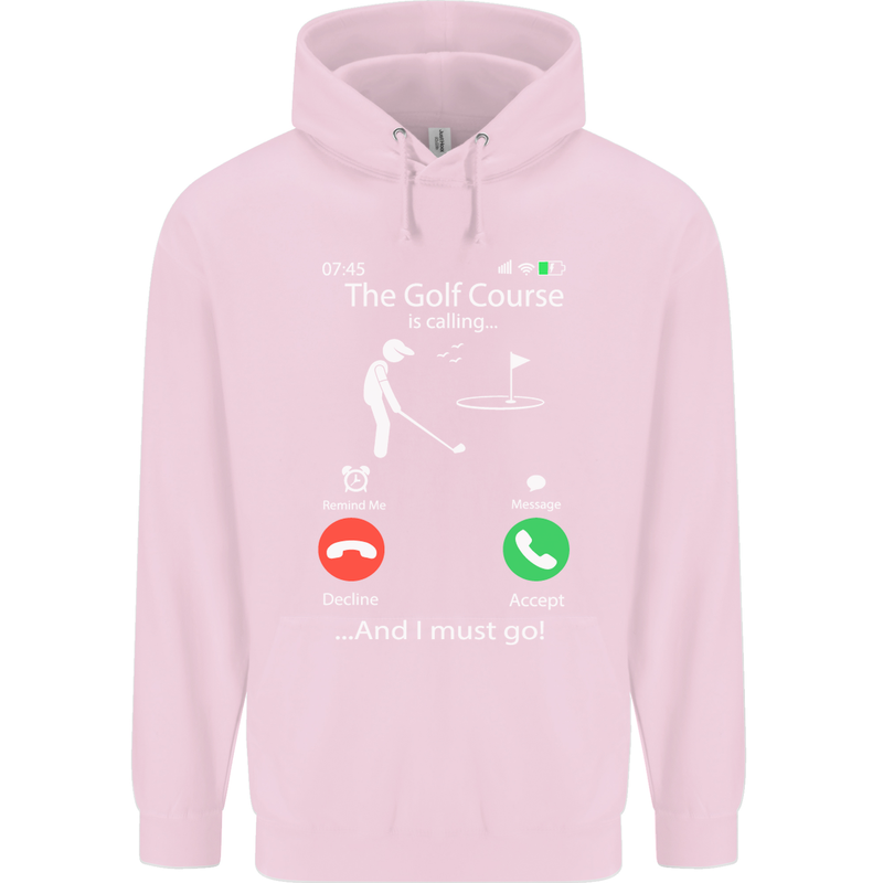 Golf Is Calling Golfer Golfing Funny Childrens Kids Hoodie Light Pink