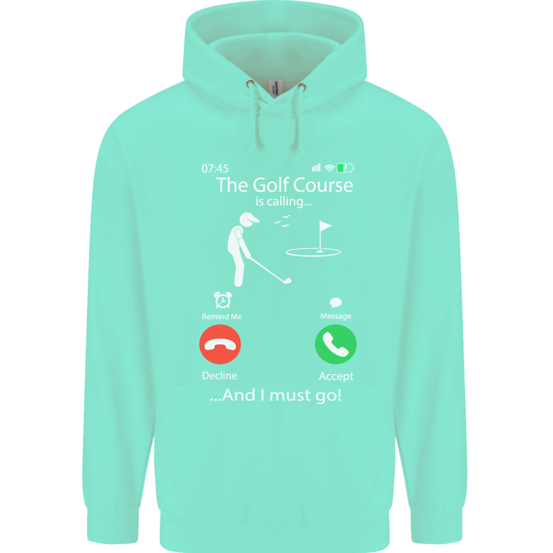 Golf Is Calling Golfer Golfing Funny Childrens Kids Hoodie Peppermint