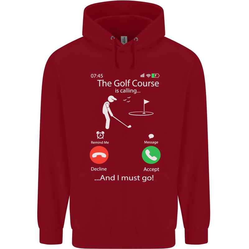 Golf Is Calling Golfer Golfing Funny Childrens Kids Hoodie Red