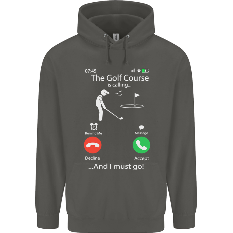 Golf Is Calling Golfer Golfing Funny Childrens Kids Hoodie Storm Grey