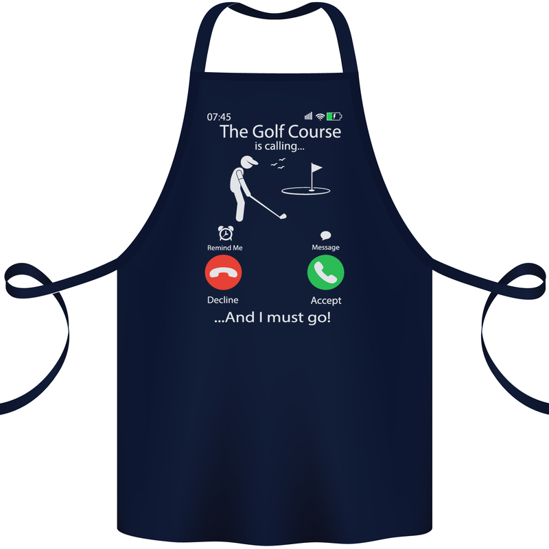 Golf Is Calling Golfer Golfing Funny Cotton Apron 100% Organic Navy Blue