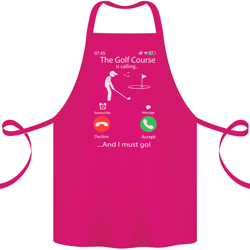Golf Is Calling Golfer Golfing Funny Cotton Apron 100% Organic Pink