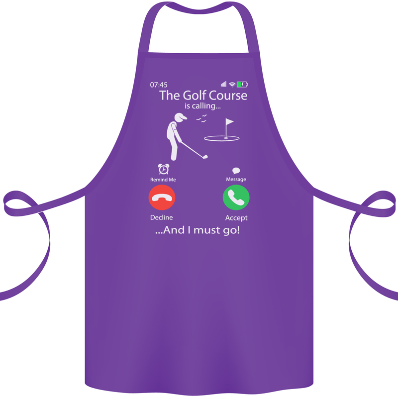 Golf Is Calling Golfer Golfing Funny Cotton Apron 100% Organic Purple