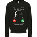 Golf Is Calling Golfer Golfing Funny Kids Sweatshirt Jumper Black