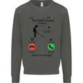 Golf Is Calling Golfer Golfing Funny Kids Sweatshirt Jumper Storm Grey