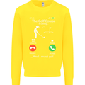 Golf Is Calling Golfer Golfing Funny Kids Sweatshirt Jumper Yellow