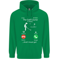 Golf Is Calling Golfer Golfing Funny Mens 80% Cotton Hoodie Irish Green