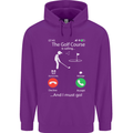 Golf Is Calling Golfer Golfing Funny Mens 80% Cotton Hoodie Purple