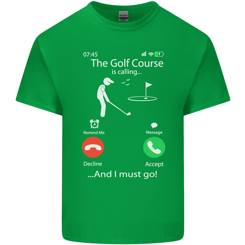 Golf Is Calling Golfer Golfing Funny Mens Cotton T-Shirt Tee Top Irish Green