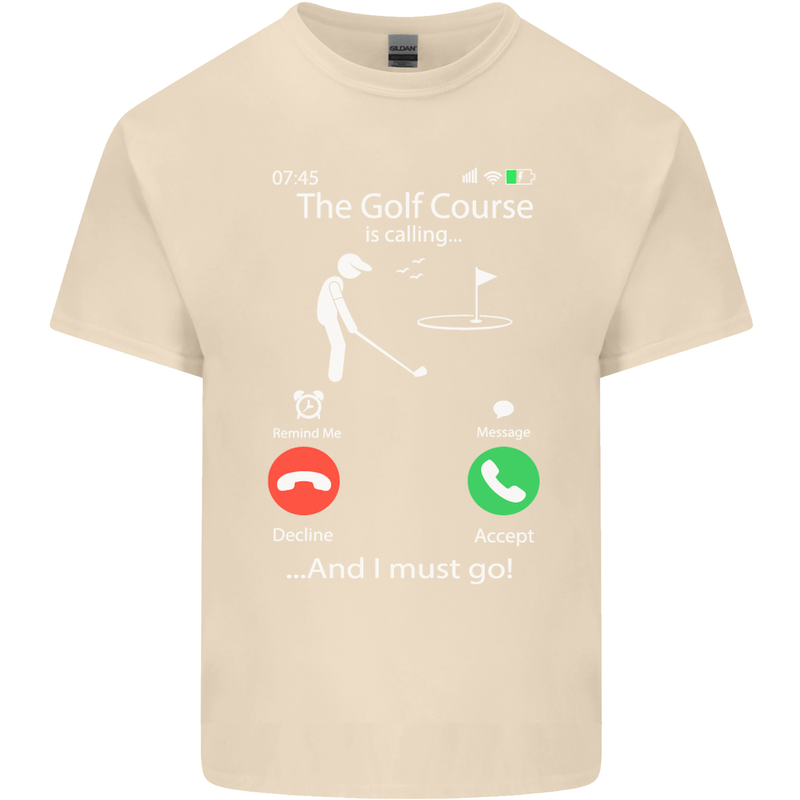 Golf Is Calling Golfer Golfing Funny Mens Cotton T-Shirt Tee Top Natural