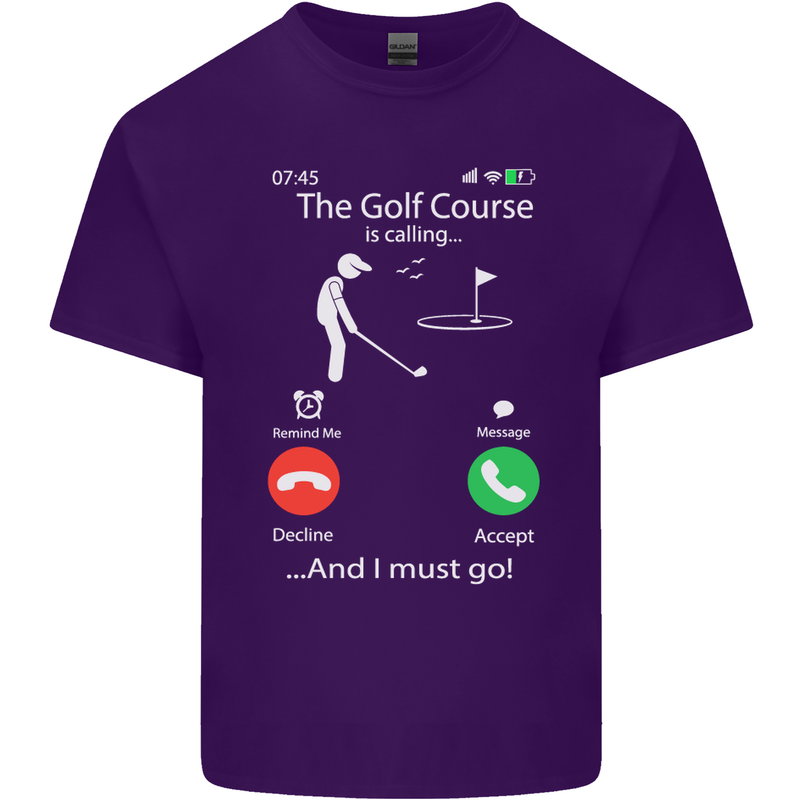 Golf Is Calling Golfer Golfing Funny Mens Cotton T-Shirt Tee Top Purple