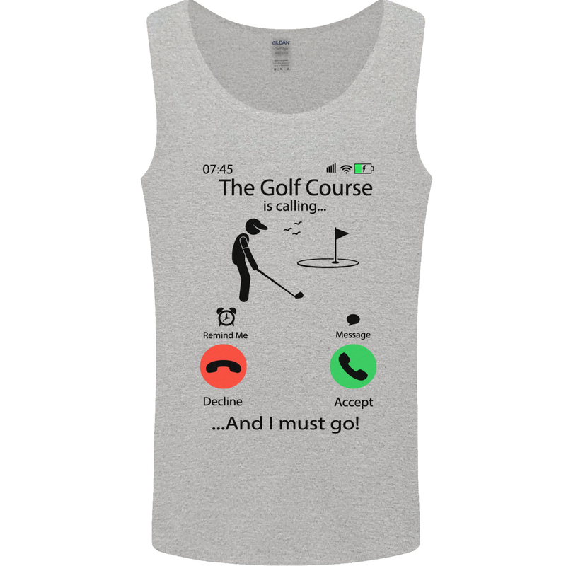 Golf Is Calling Golfer Golfing Funny Mens Vest Tank Top Sports Grey