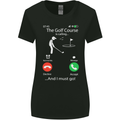 Golf Is Calling Golfer Golfing Funny Womens Wider Cut T-Shirt Black
