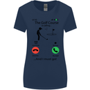 Golf Is Calling Golfer Golfing Funny Womens Wider Cut T-Shirt Navy Blue