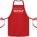 Golf Life's Full of Important Choices Funny Cotton Apron 100% Organic Red