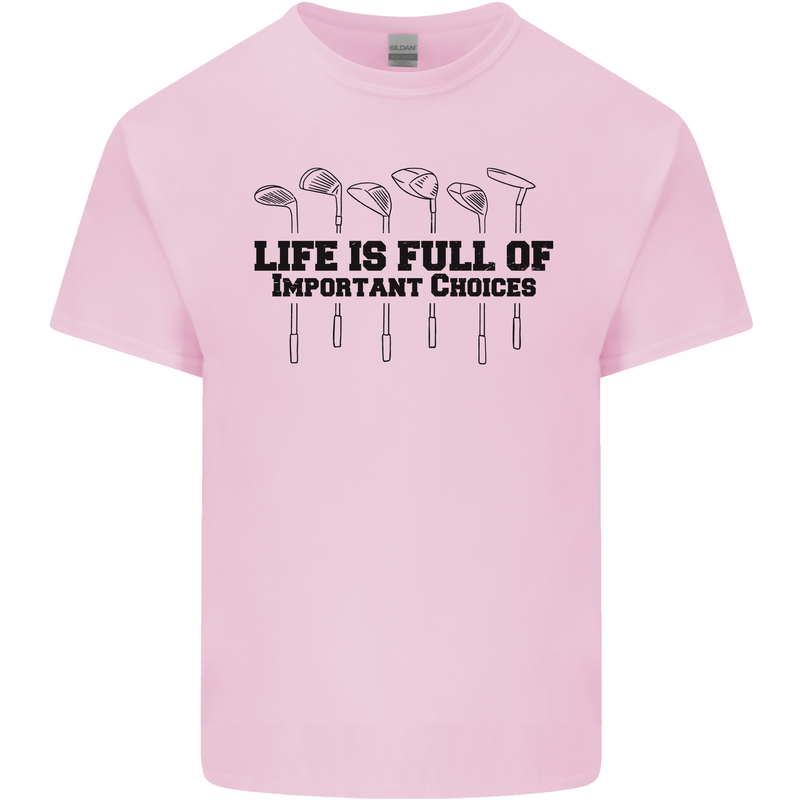 Golf Life's Important Choices Funny Golfing Kids T-Shirt Childrens Light Pink