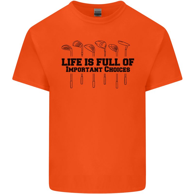 Golf Life's Important Choices Funny Golfing Kids T-Shirt Childrens Orange